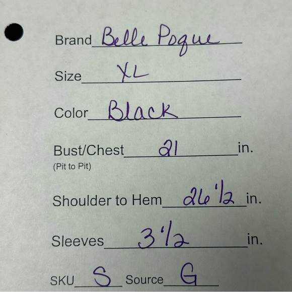 Belle Poque Black Bow Tie Blouse Women’s Size L Ruffle Sleeve Work Top - Picture 8 of 8